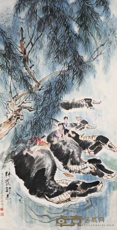 蔡鹤汀 耕罢归来 镜心 136×66cm